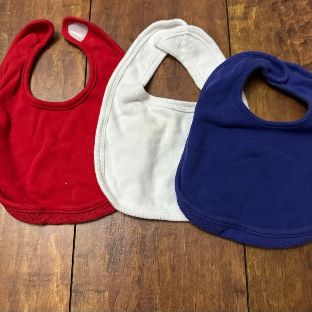 Colorful Baby Bib Set - Red, White, and Blue - 4th of July set